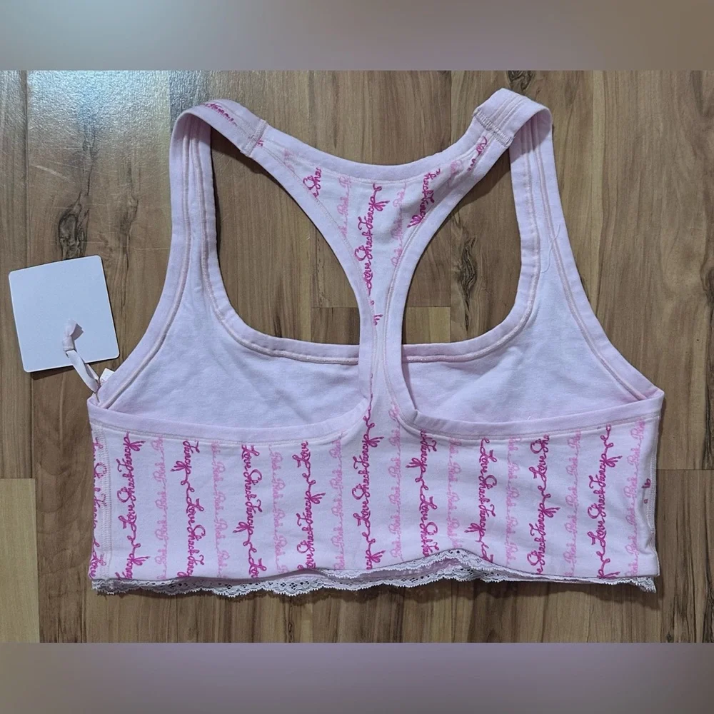 PINK X LOVESHACKFANCY COTTON RACERBACK BRALETTE XL NWT - Picture 10 of 10